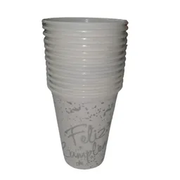 Vaso Tematica F.cumple Plateado X12und