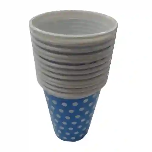 Vaso Tematica Azul Con Puntos X12und
