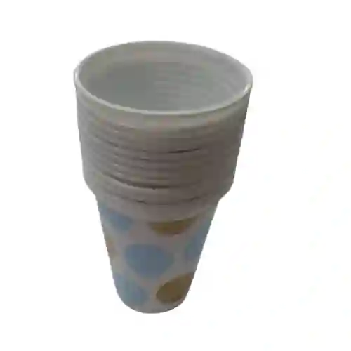 Vaso Tematica Con Bolas Azul Y Doradas X12und