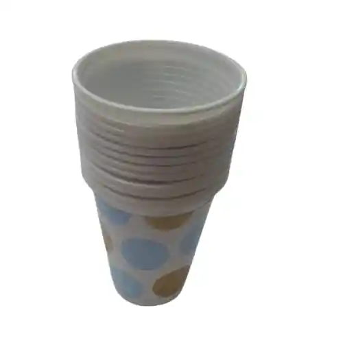 Vaso Tematica Con Bolas Azul Y Doradas X12und