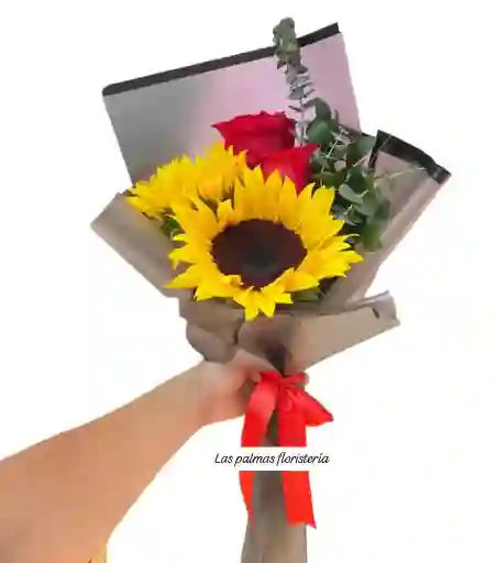 Ramo De Rosas Y Girasoles Para Regalar