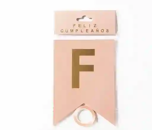 Festón Banderín "feliz Cumpleaños" Rosado Con Letras Doradas – Decoración De Fiesta