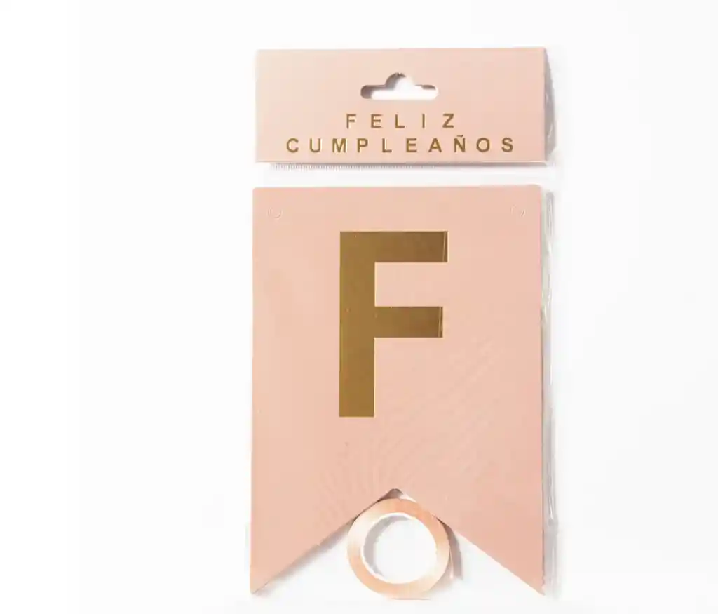 Festón Banderín "feliz Cumpleaños" Rosado Con Letras Doradas – Decoración De Fiesta
