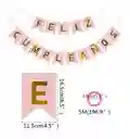 Feston Banderín "feliz Cumpleaños" Azul Con Letras Doradas – Decoración De Fiesta
