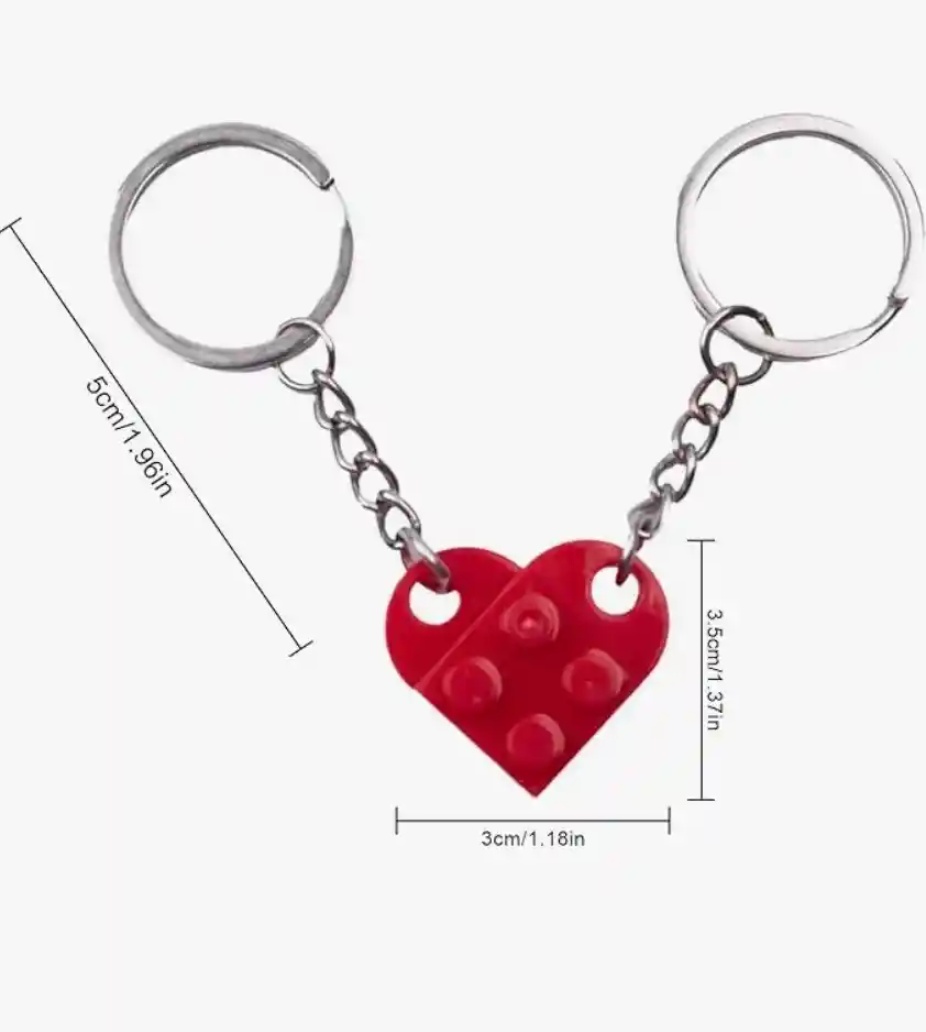 Llavero De Pareja En Forma De Corazón Rojo