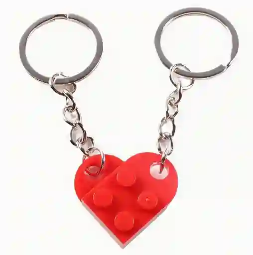 Llavero De Pareja En Forma De Corazón Rojo