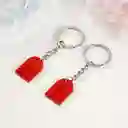 Llavero De Pareja En Forma De Corazón Rojo