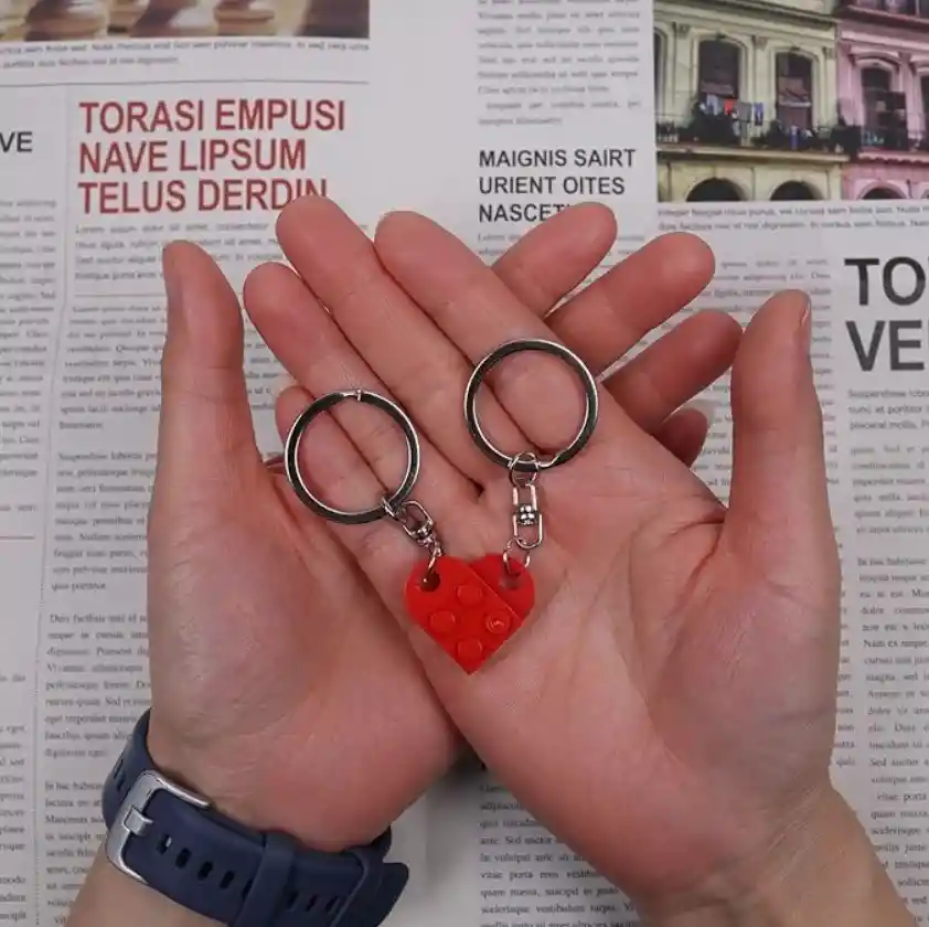Llavero De Pareja En Forma De Corazón Negro