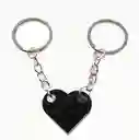 Llavero De Pareja En Forma De Corazón Negro