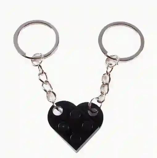 Llavero De Pareja En Forma De Corazón Negro