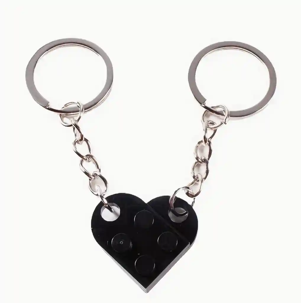 Llavero De Pareja En Forma De Corazón Negro