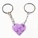 Llavero De Pareja En Forma De Corazón Lila