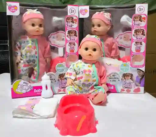 Bebe Con Sonidos Toma Tetero Hace Pipi Juguete