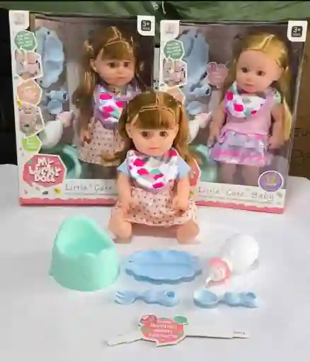Muñeca Con Sonidos Toma Tetero Hace Pipi Juguete