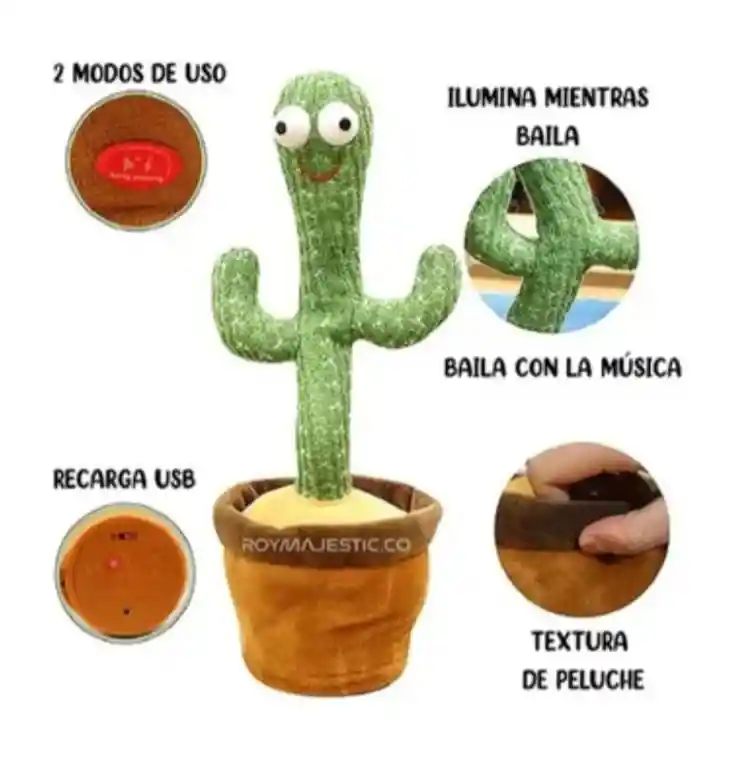 Cactus Bailarin Con Sonido Y Movimiento