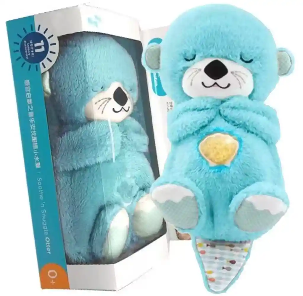 Peluche Que Respira Nutria Con Sonido Y Movimiento Azul