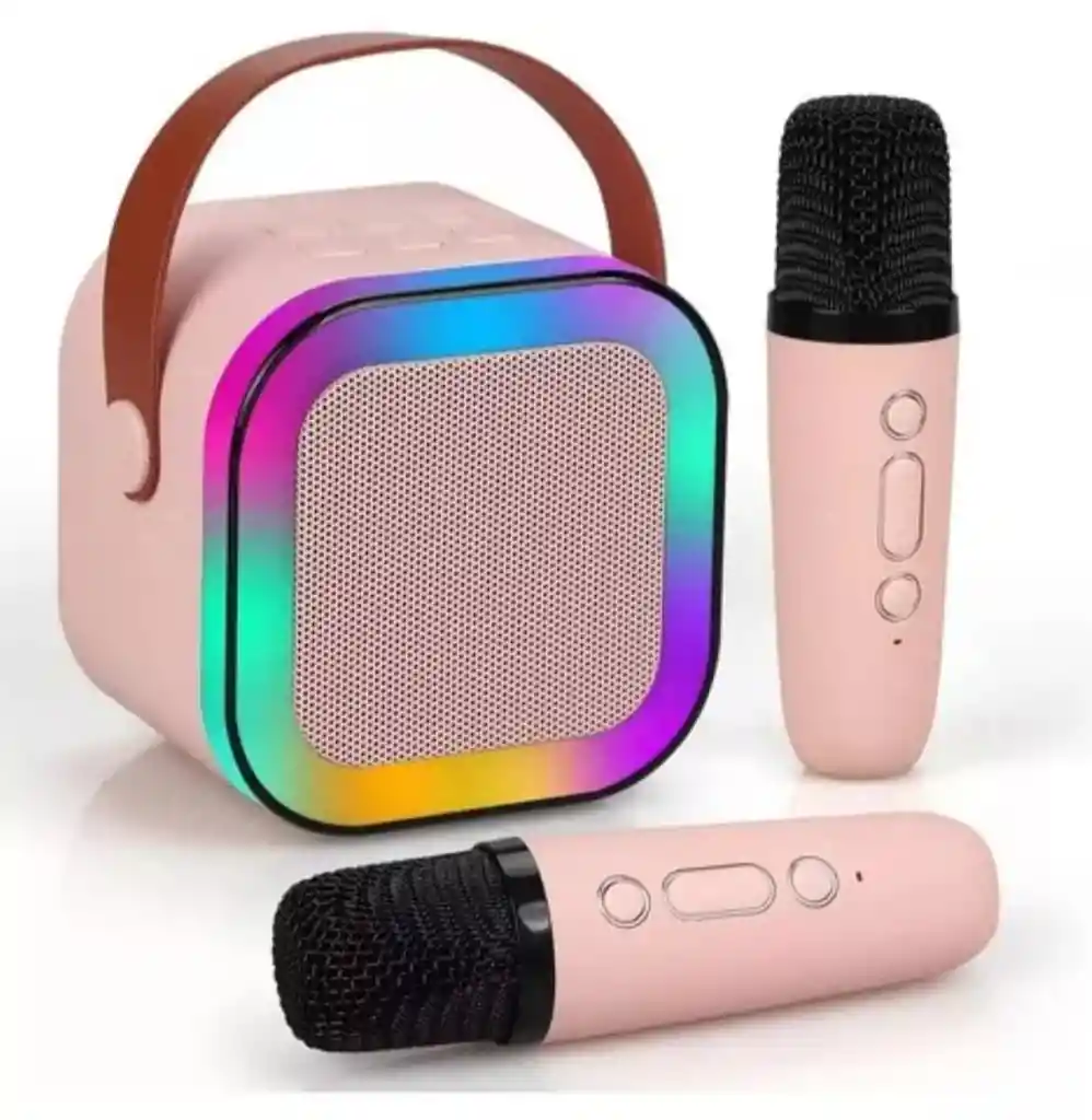 Parlante Bluetooth Con 2 Micrófonos Bafle Karaoke Altavoz