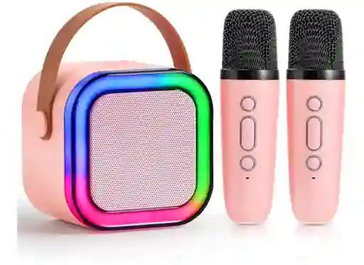 Parlante Bluetooth Con 2 Micrófonos Bafle Karaoke Altavoz