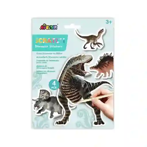 Juego Didáctico Stickers Dinosaurios Para Rascar Niños