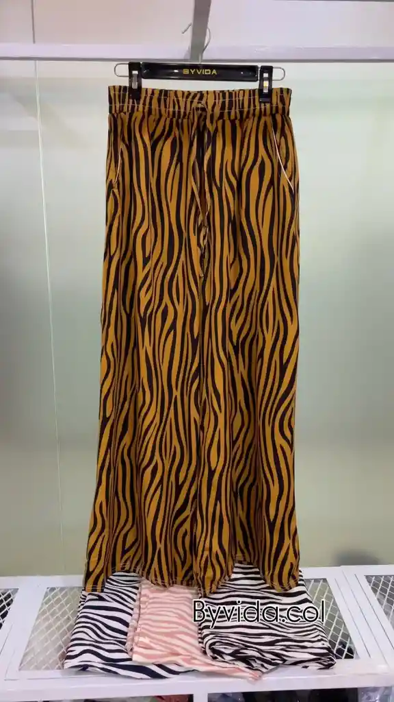 Pantalon Palazzo Zebra Con Bolsillo Escoje Color