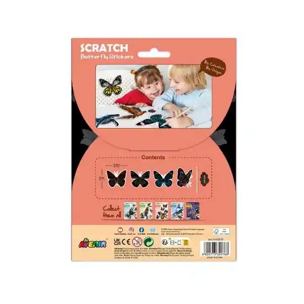 Juego Didáctico Stickers Mariposas Para Rascar Niños