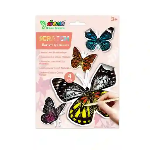 Juego Didáctico Stickers Mariposas Para Rascar Niños