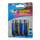 Pila Bateria Flycat De Carbono Aa X4 Unidades 1.5v