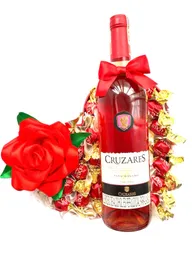 Regalo Especial Regalo Dia De Amor Y Amistad Corazon Feliz Con Vino Y Chocolates - Regalo Feliz Cumpleaños - Regalo Feliz Dia - Regalo Dia De Amor Y Amistad