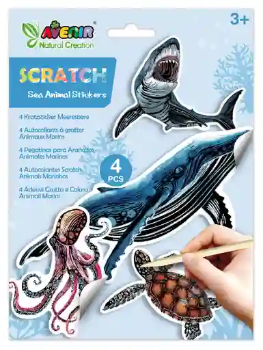 Juego Didáctico Stickers Mundo Marino Para Rascar Niños