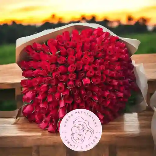 Flores Rosas Bouquet De 200 Rosas Rojas
