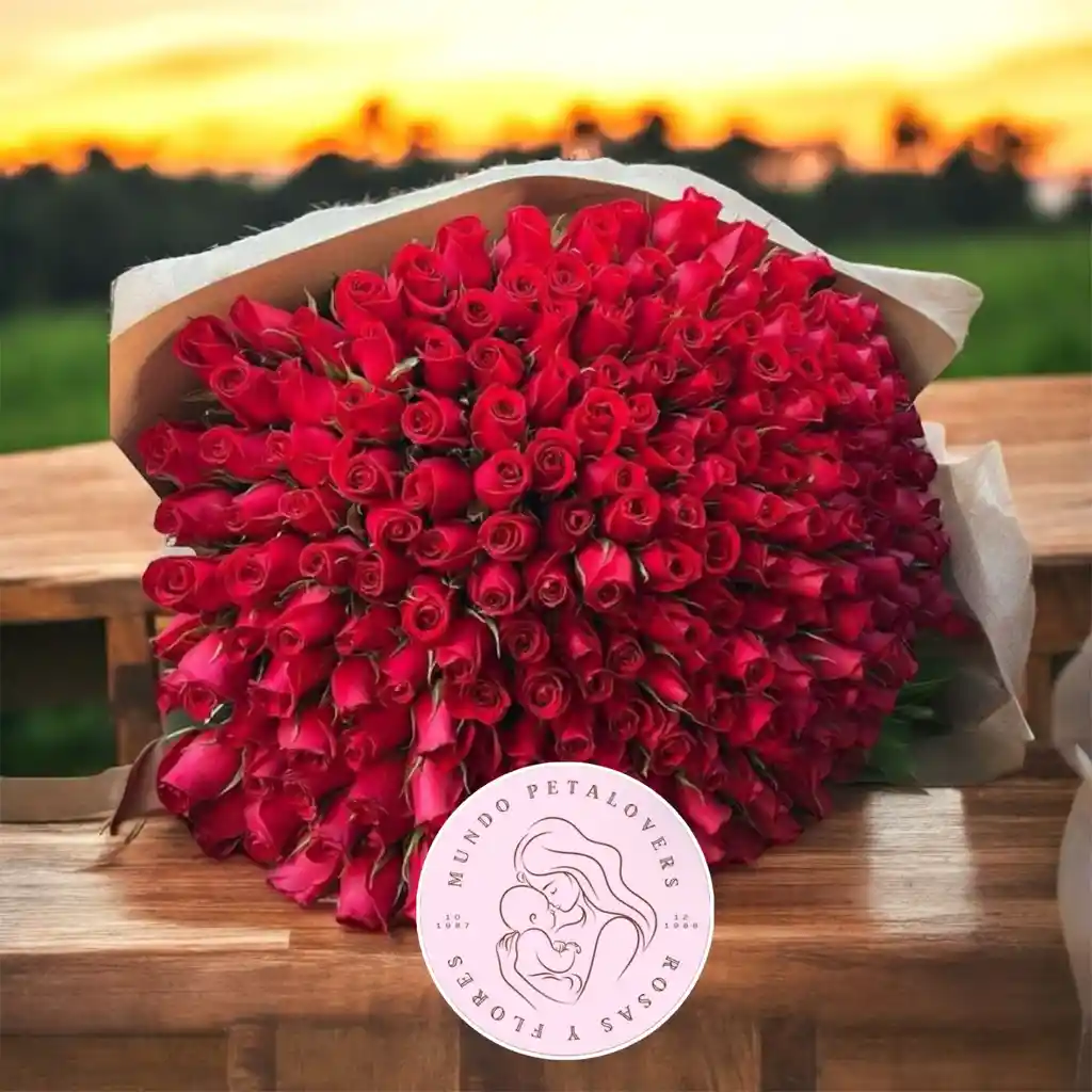 Flores Rosas Bouquet De 200 Rosas Rojas