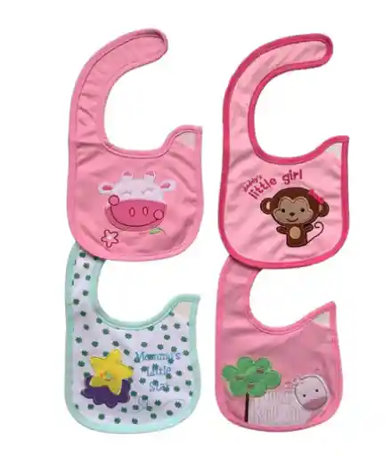 Set De 4 Baberos Para Bebes