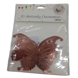 Mariposas Metalizadas Oro Rosa X12und