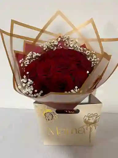 Bouquet De Rosas Rojas + Merienda Para Mamá