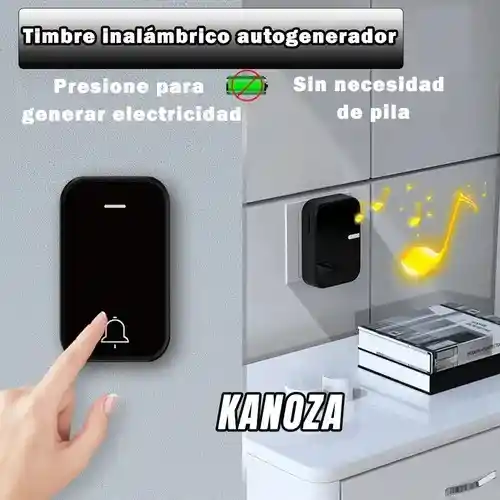 Timbre Inalámbrico Autoalimentado Casa Puerta Seguridad