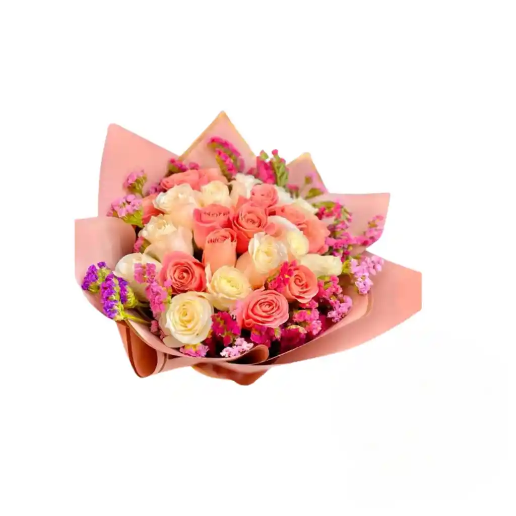 Rosas Rosada Y Rosas Blancas Con Statis Sentimiento De Dulzura