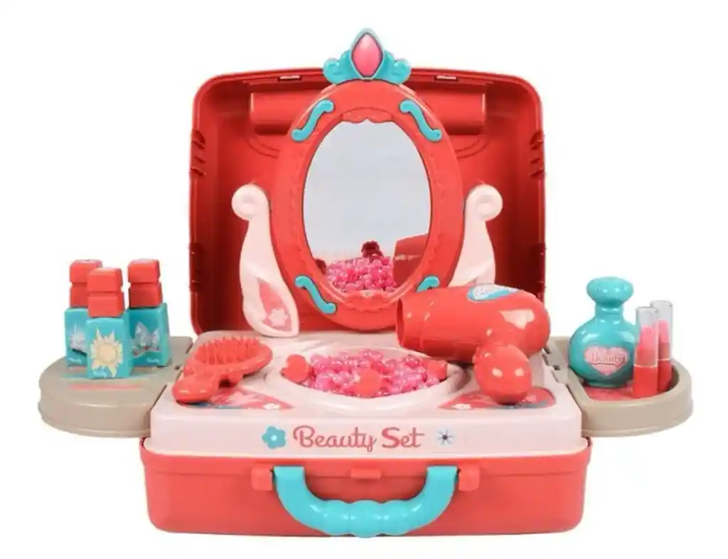 Maleta Juego Maquillaje Niñas, Espejo Accesorios Tocador Juguete
