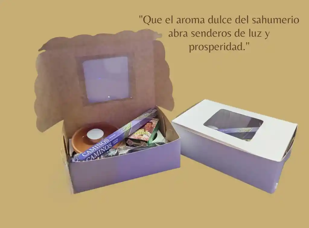 Kit Caja De Prosperidad Sahumerio Dulce Abre Caminos, Abundancia Y Energía Positiva