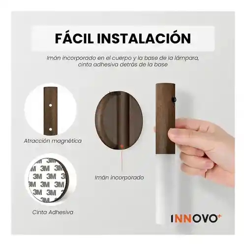 Lampara Led De Pared Elegante Recargable Adhesiva Con Sensor Automatica