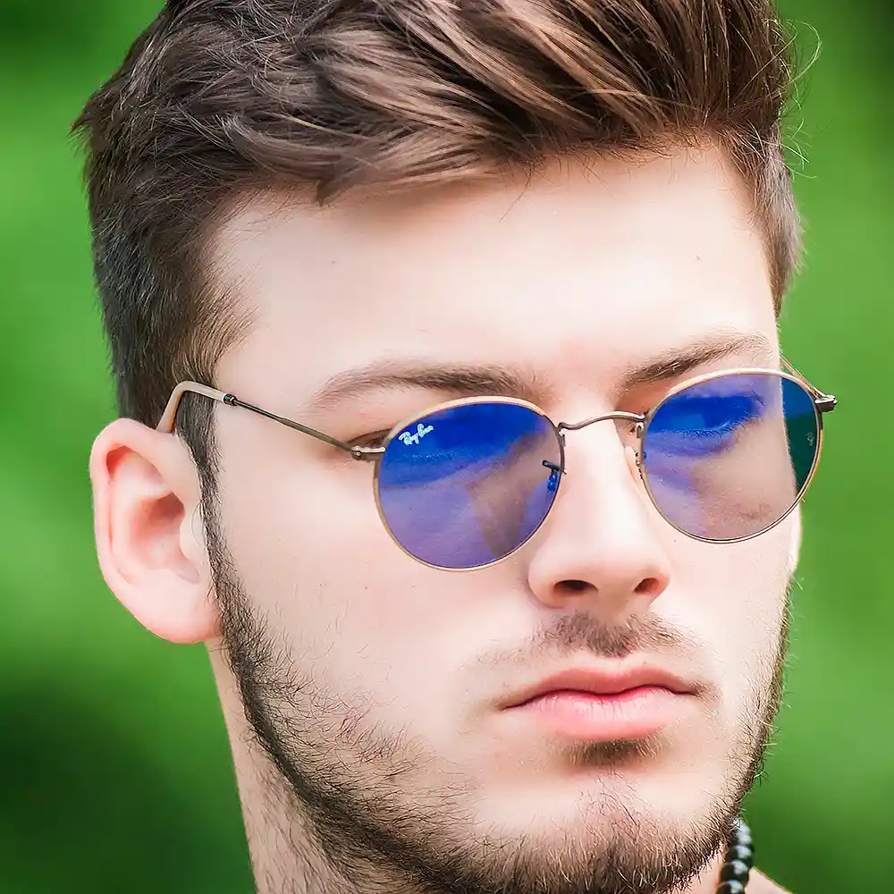 Gafas De Sol Ray Ban Round Metal Rb3447 167/68 Color Azul Talla 50mm