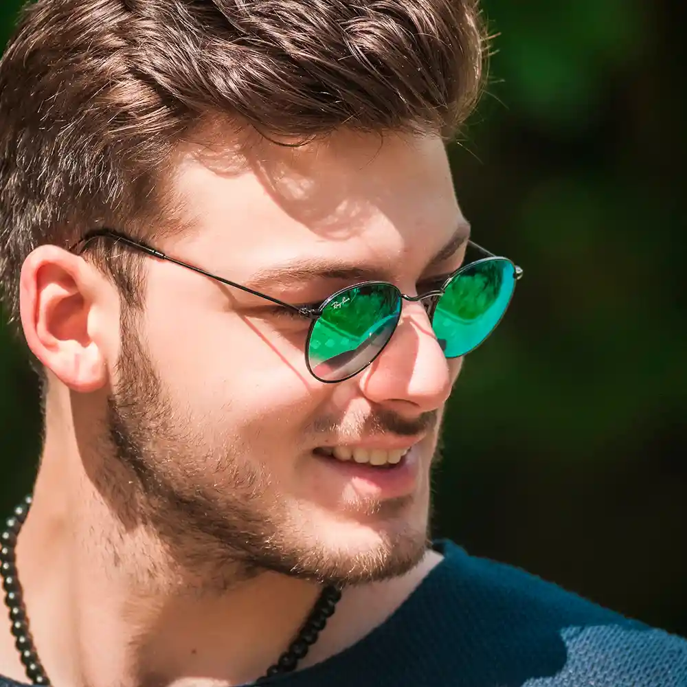 Gafas De Sol Ray Ban Round Metal Rb3447 002/4j Color Verde Degrade Talla 50mm
