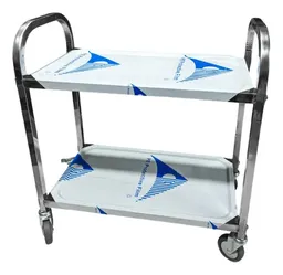 Carro Estante Organizador De Servicio 2 Niveles Acero Inoxidable Con Rodachines