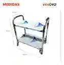 Carro Estante Organizador De Servicio 2 Niveles Acero Inoxidable Con Rodachines