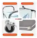 Carro Estante Organizador De Servicio 2 Niveles Acero Inoxidable Con Rodachines