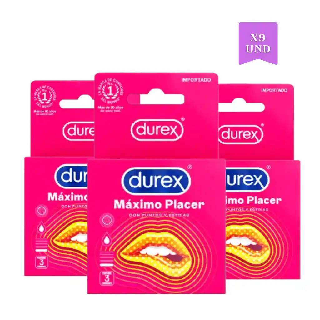 Combo Durex Máximo Placer - 9 Unidades