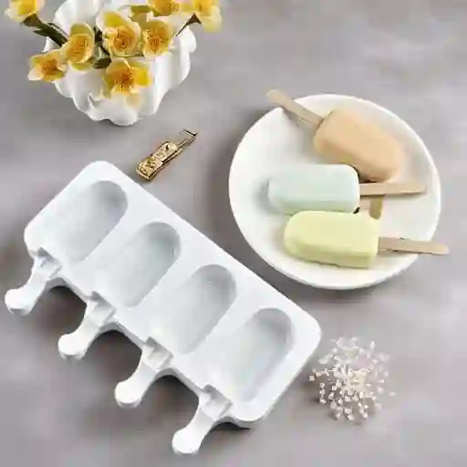 Molde De Silicona Para 4 Helados