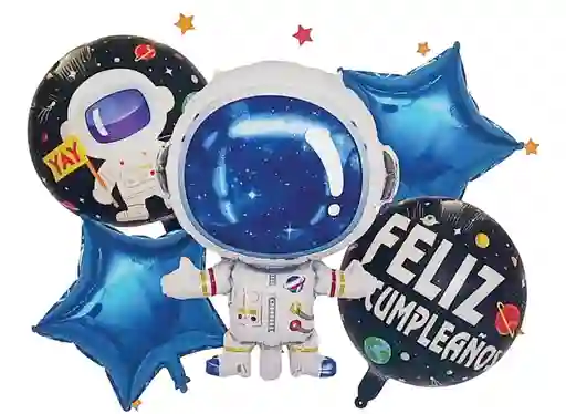 Bouquet De Globos Decorativo Astronauta X5