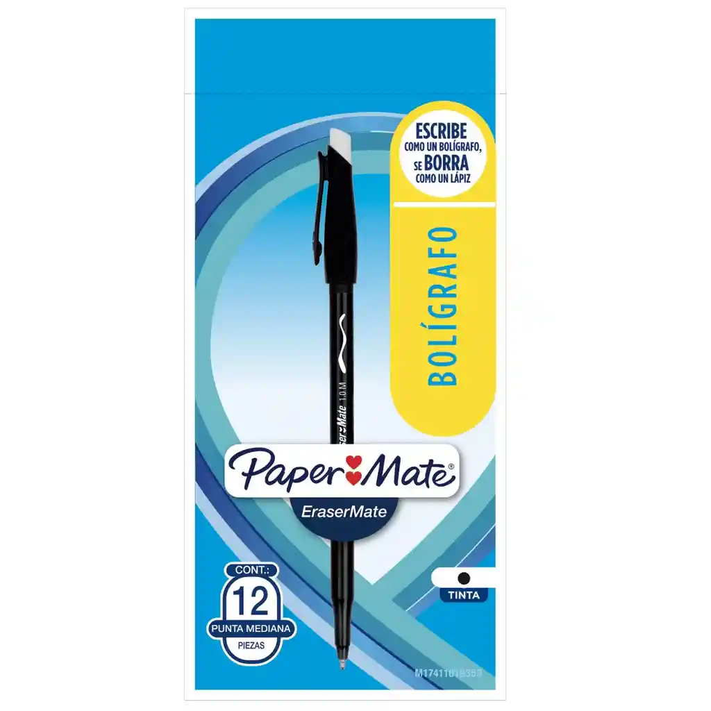 Bolígrafo Paper Mate Borrable Negro