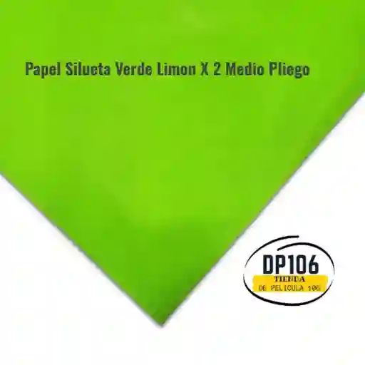 Papel Silueta Verde Limon X 2 Medio Pliego