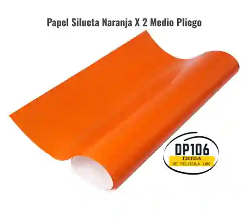 Papel Silueta Naranja X 2 Medio Pliego